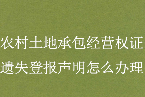農(nóng)村土地承包經(jīng)營(yíng)權(quán)證遺失登報(bào)聲明怎么辦理找我要登報(bào)網(wǎng)