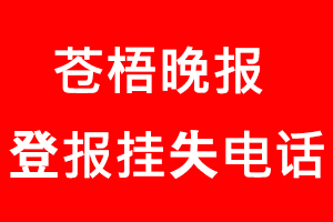 蒼梧晚報登報掛失，蒼梧晚報登報掛失電話找我要登報網