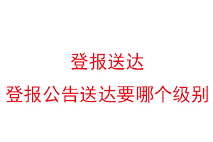 登報送達,登報公告送達要哪個級別找我要登報網